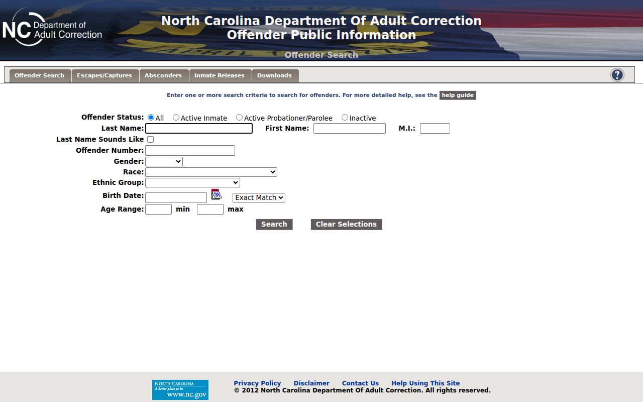 Henderson County criminal record NC DAC offender search